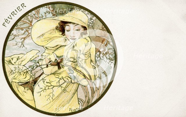 'February', 1900. Artist: Alphonse Mucha