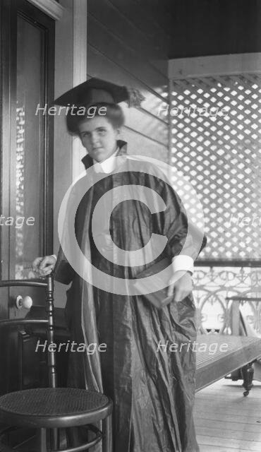 Unknown lady in graduation cap and gown, c1900s. Creator: Robert Augustus Henry L'Estrange.