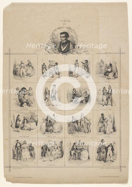 Augustin-Eugène Scribe with Characters, 19th century. Creator: Victor Adam.