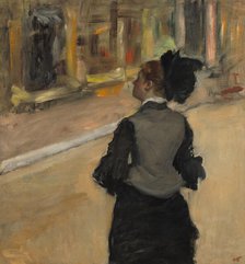 Woman Viewed from Behind (Visit to a Museum), c. 1879-1885. Creator: Edgar Degas.