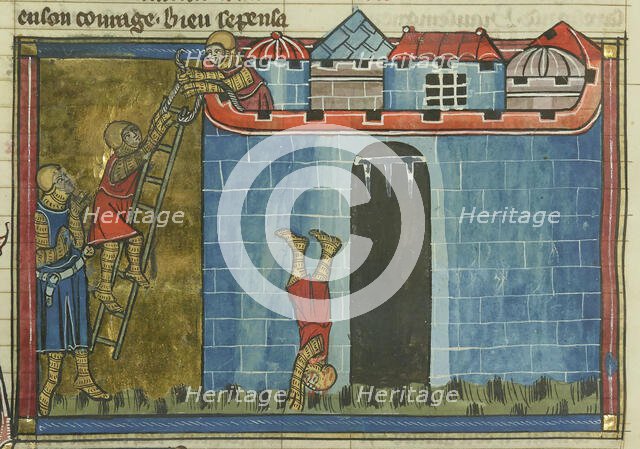 The Siege of Antioch. (From "Li rommans de Godefroy de Buillon et de Salehadin"), 1337. Creator: Maître de Fauvel (active 1314-1340).
