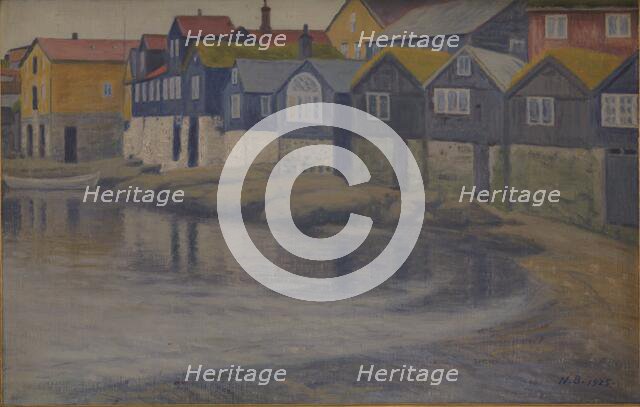 Old houses in Thorshavn, 1925. Creator: Niels Bjerre.