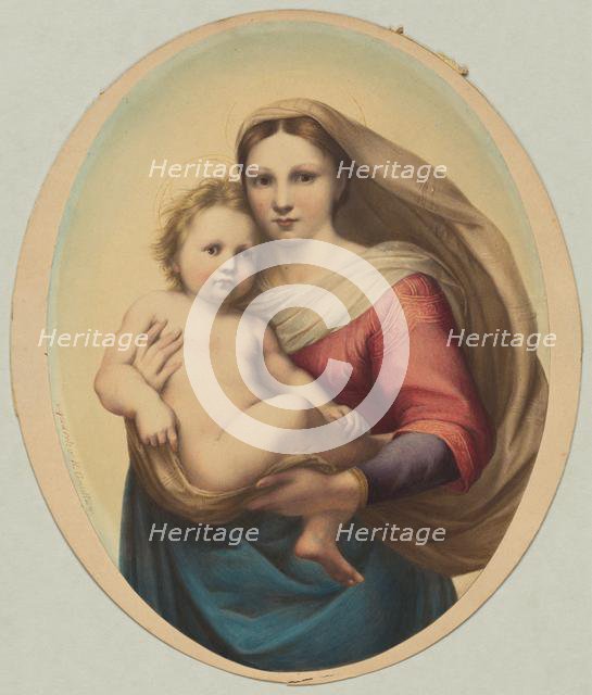 Copy after Raphael's Sistine Madonna, 19th century. Creator: Rudolph Geudtner (German, 1811-1892).