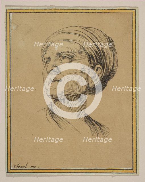 Head of a Woman in Three Quarter View, from 'Various heads and figures' (Diverses tétes et..., 1650. Creator: Stefano della Bella.
