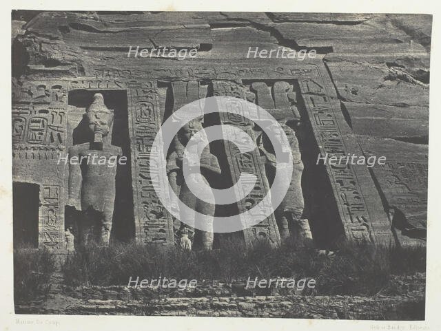 Ibsamboul, Partie Septentrionale Du Spéos D'Hathor; Nubie, 1849/51, printed 1852. Creator: Maxime du Camp.