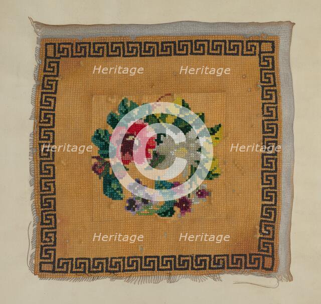 Piece of Cross-Stitch, c. 1937. Creator: Beyer, George.