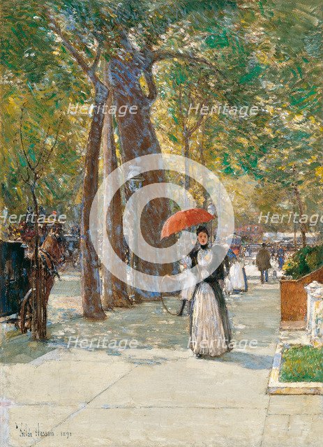 Fifth Avenue at Washington Square, New York, 1891. Artist: Hassam, Childe (1859-1935)
