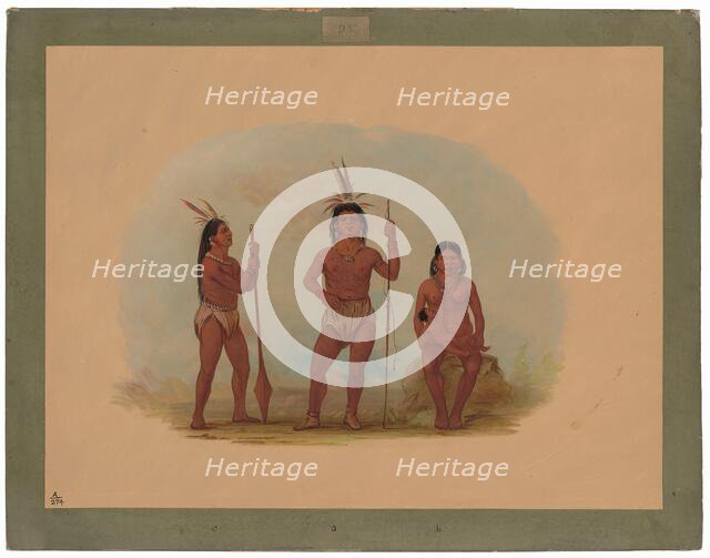 Klahoquaht Chief, His Wife, and Son, 1855/1869. Creator: George Catlin.
