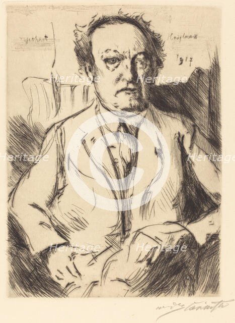 Portrait of the dramatist and novelist Gerhart Hauptmann, 1917. Creator: Corinth, Lovis (1858-1925).