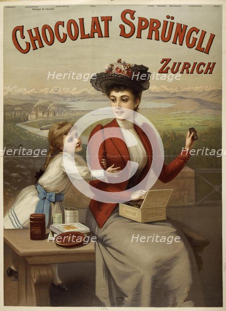 Chocolat Sprüngli, Zurich, c. 1890. Creator: Anonymous.