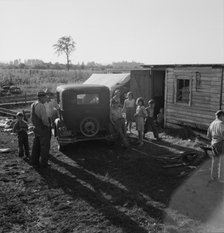 Possibly: Bean pickers' children in camp at end..., near West Stayton, Marion County, Oregon, 1939. Creator: Dorothea Lange.