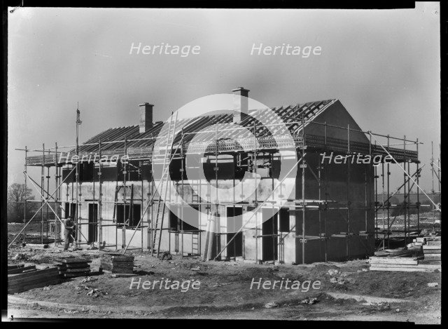 Houses under construction, Penhill, Swindon, Wiltshire, 1953. Creator: Unknown.