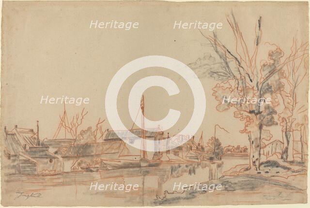 Bords de Canal, late 19th century. Creator: Johan Barthold Jongkind.