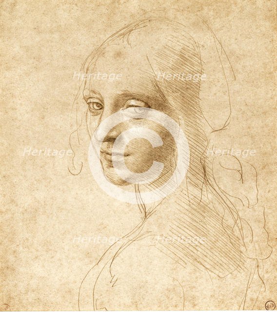 Head and shoulders of a girl, c. 1490. Creator: Leonardo da Vinci (1452-1519).