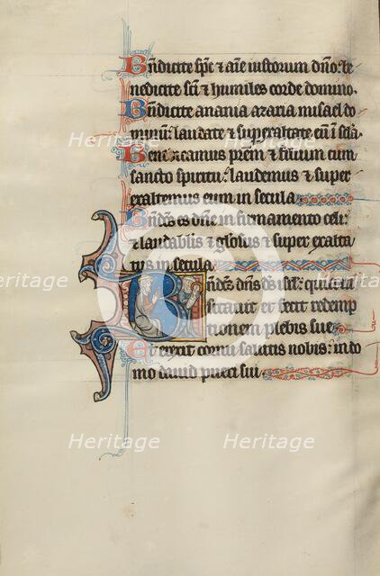 Initial B: A Jew Praying and the Virgin and Child; Initial B: The Jews Recognize Christ...about 1285 Creator: Bute Master.