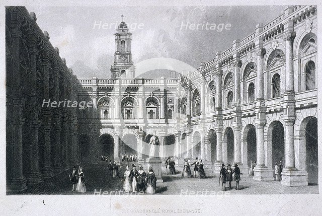 Royal Exchange (3rd) interior, London, c1850. Artist: Anon