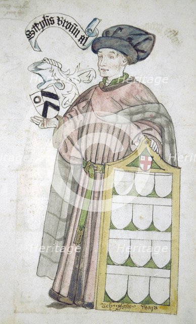 Stephen Broun, Lord Mayor of London 1438-1439 and 1448-1449, in aldermanic robes, c1450.             Artist: Roger Leigh