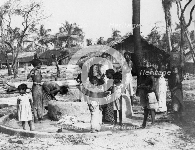 Village scene, Trincomalee, Ceylon, 1945. Artist: Unknown