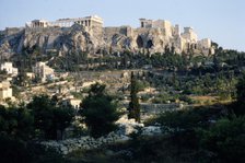 Acropolis from Agora, Athens, c20th century. Artist: CM Dixon.