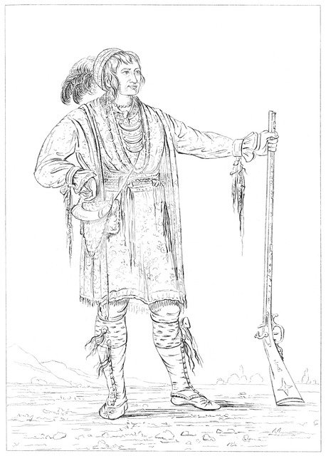 Osceola, prisoner of war from the Florida War, Fort Moultrie, South Carolina, 1841.Artist: Myers and Co