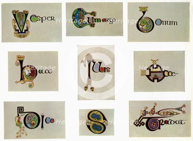 Compound letters, 800 AD, (20th century). Artist: Unknown