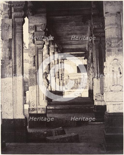 Side Colonnade in the Muroothappa Sarvacar Mundapam, January-March 1858. Creator: Captain Linnaeus Tripe.