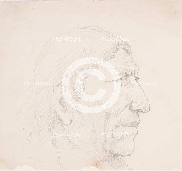 Indian Head, c1880-1909. Creator: Frederic Remington.