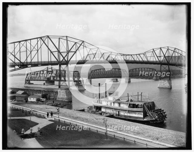 Bridge over the Mississippi, Winona, Minn., c1898. Creator: Unknown.