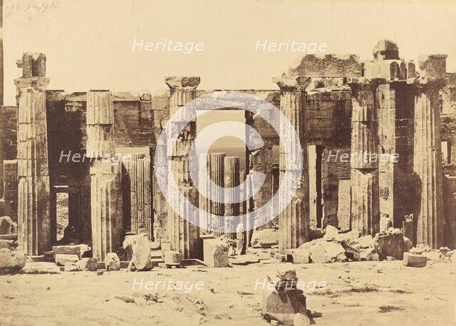 Propylaea of the Acropolis, Athens, about 1880. Creator: Konstantinos Dimitriou.