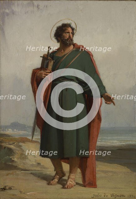 Sketch for the church of Courbevoie : Saint Paul, 1874.  Creator: Jules de Vignon.