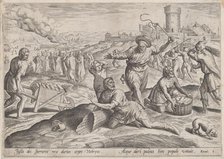 The Taskmaster of the Pharaoh Beating the Israelites, c.1585. Creator: Johann Sadeler I.