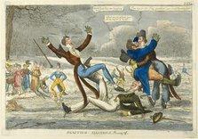 Skaiting Dandies, shewing off, c. 1818. Creator: Charles Williams.