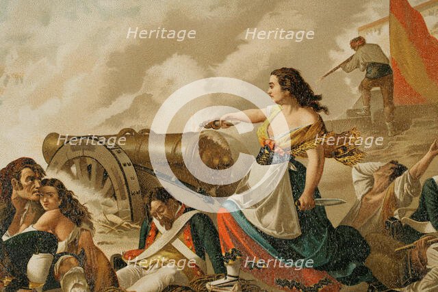 Agustina Zaragoza Doménech, (1786-1857), Heroine of the Peninsular War (1808-1814)...1892.  Creator: Unknown.