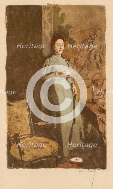 The Letter (La Lettre), 1894. Creator: Alexandre Lunois (French, 1863-1916).