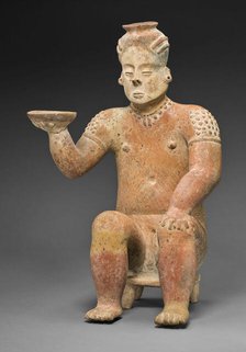 Seated Female Figure Holding a Bowl, A.D. 100/800. Creator: Unknown.