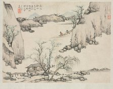 Landscape Album in Various Styles: Boating in Spring Water, 1684. Creator: Zha Shibiao (Chinese, 1615-1698).