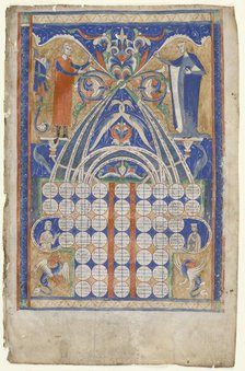 Leaf from Gratian's Decretum: Table of Affinity, c. 1270-1300. Creator: Unknown.