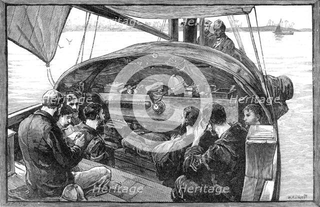 East African Slave Trade: Sunday morning service on board the steam-pinnace of H.M.S. London, 1881. Creator: R&E Taylor.