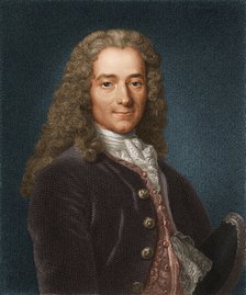 Portrait of the writer, essayist and philosopher Francois Marie Arouet de Voltaire (1694-1778), 1730s. Artist: Anonymous  