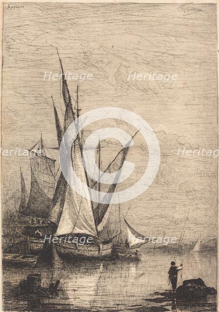 The Port of Genoa, c. 1877. Creator: Adolphe Appian.