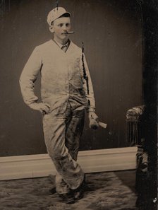 Painter, Smoking a Cigar, Holding a Brush and Scraper, 1870s-80s. Creator: Unknown.