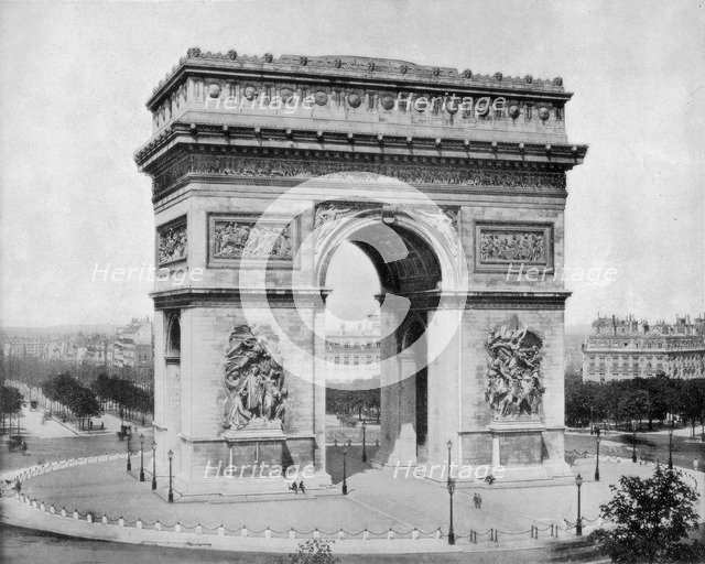 Arc de Triomphe, Paris, late 19th century.Artist: John L Stoddard
