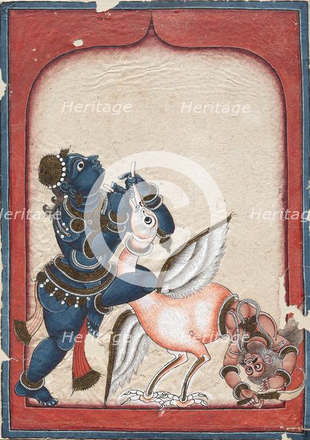 Krishna Vanquishing Vakasura, late 1700s. Creator: Unknown.
