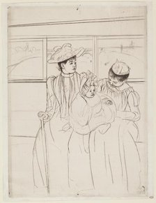 In the Omnibus, 1890-1891. Creator: Mary Cassatt.