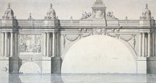 Design by Robert Mylne for a section of Blackfriars Bridge, London, 1759. Artist: Robert Mylne II