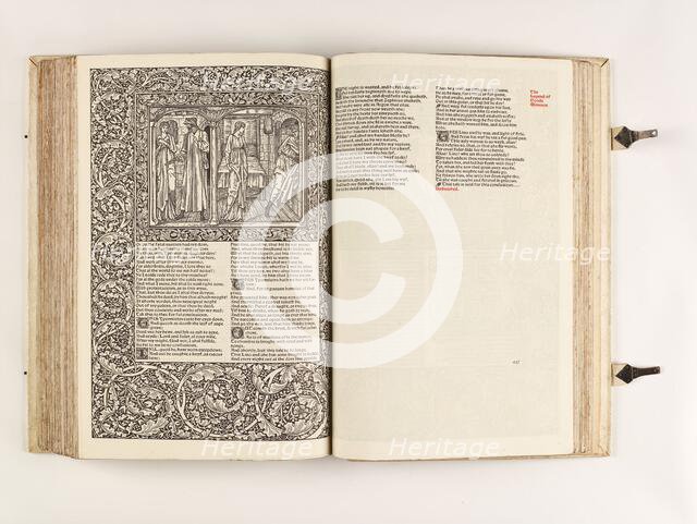 The Kelmscott Chaucer - The Works of Geoffrey Chaucer Now Newly Imprinted, 1896. Creator: Sir Edward Coley Burne-Jones.
