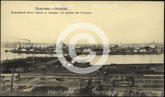 Irkutsk Pontoon bridge over the Angara River, 1904-1917. Creator: Unknown.