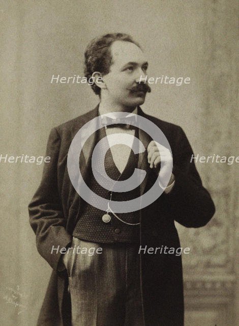 Portrait of pianist and composer Leopold Godowsky (1870-1938) , c. 1895. Creator: Dupont, Aimé (1842-1900).