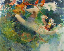 Princess Vasilisa and the Giant Lobster (after the Fairy tale Fire-bird and Princess Vasilissa). Artist: Malyavin, Filipp Andreyevich (1869-1940)
