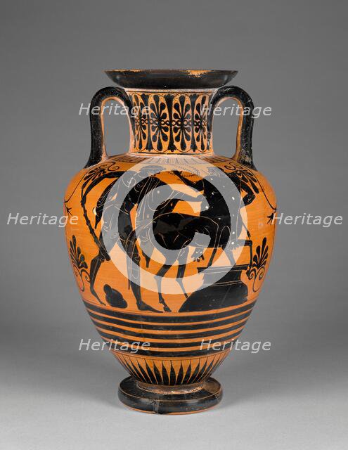 Attic Black-Figure Neck Amphora, about 480-470 or 460 BC. Creator: Group of Würzburg 221.